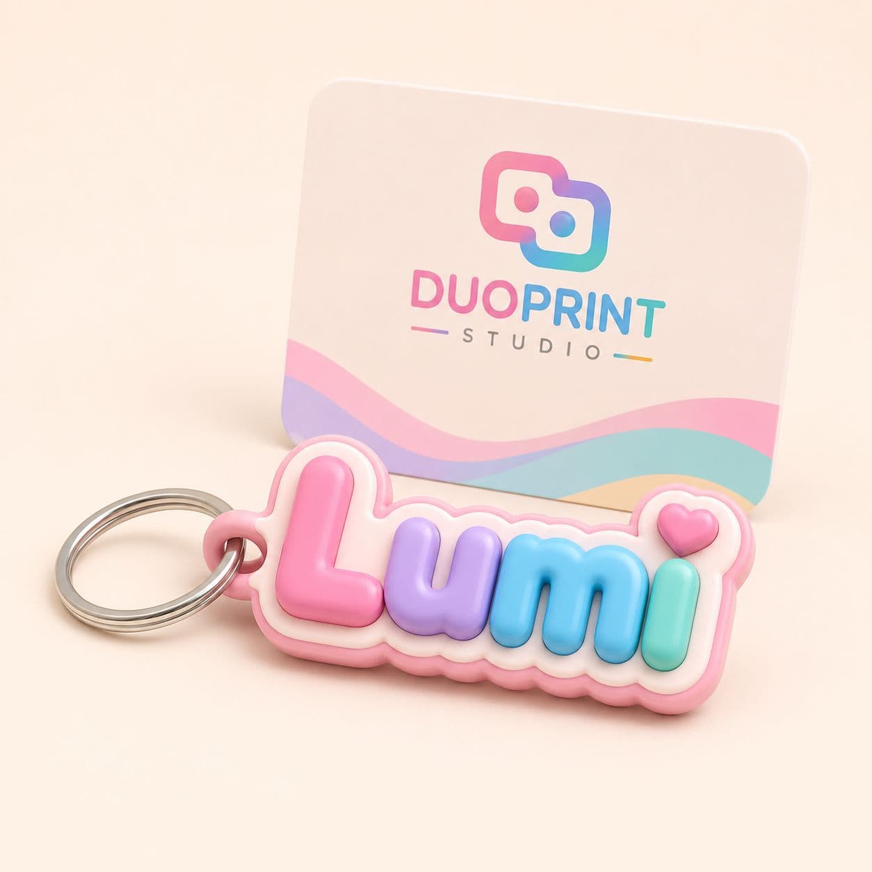 Peça personalizada em impressão 3D com identidade visual da DuoPrint